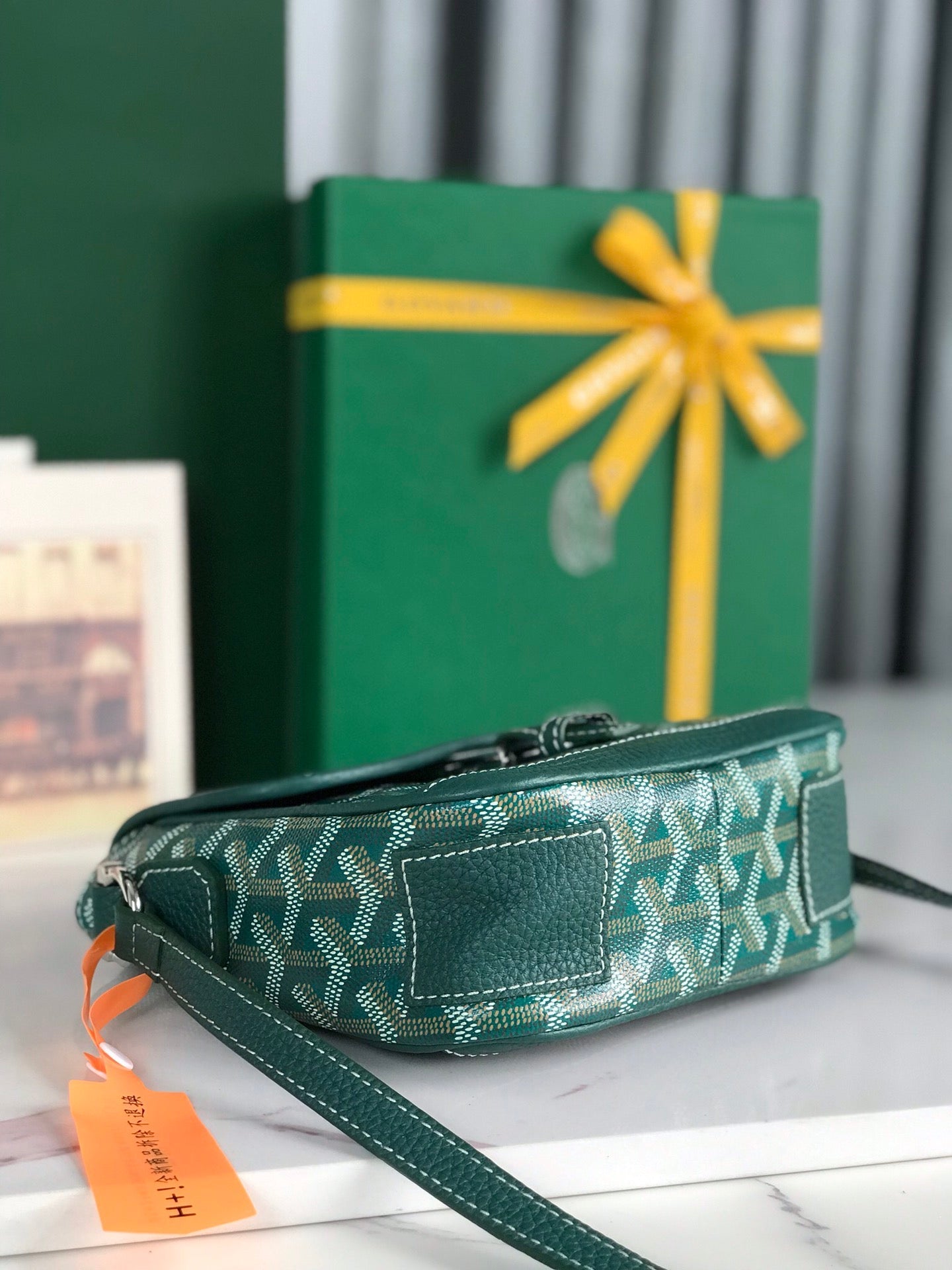 Goyard Grand Bleu 16 Cm Green Goyardine Canvas And Lambskin