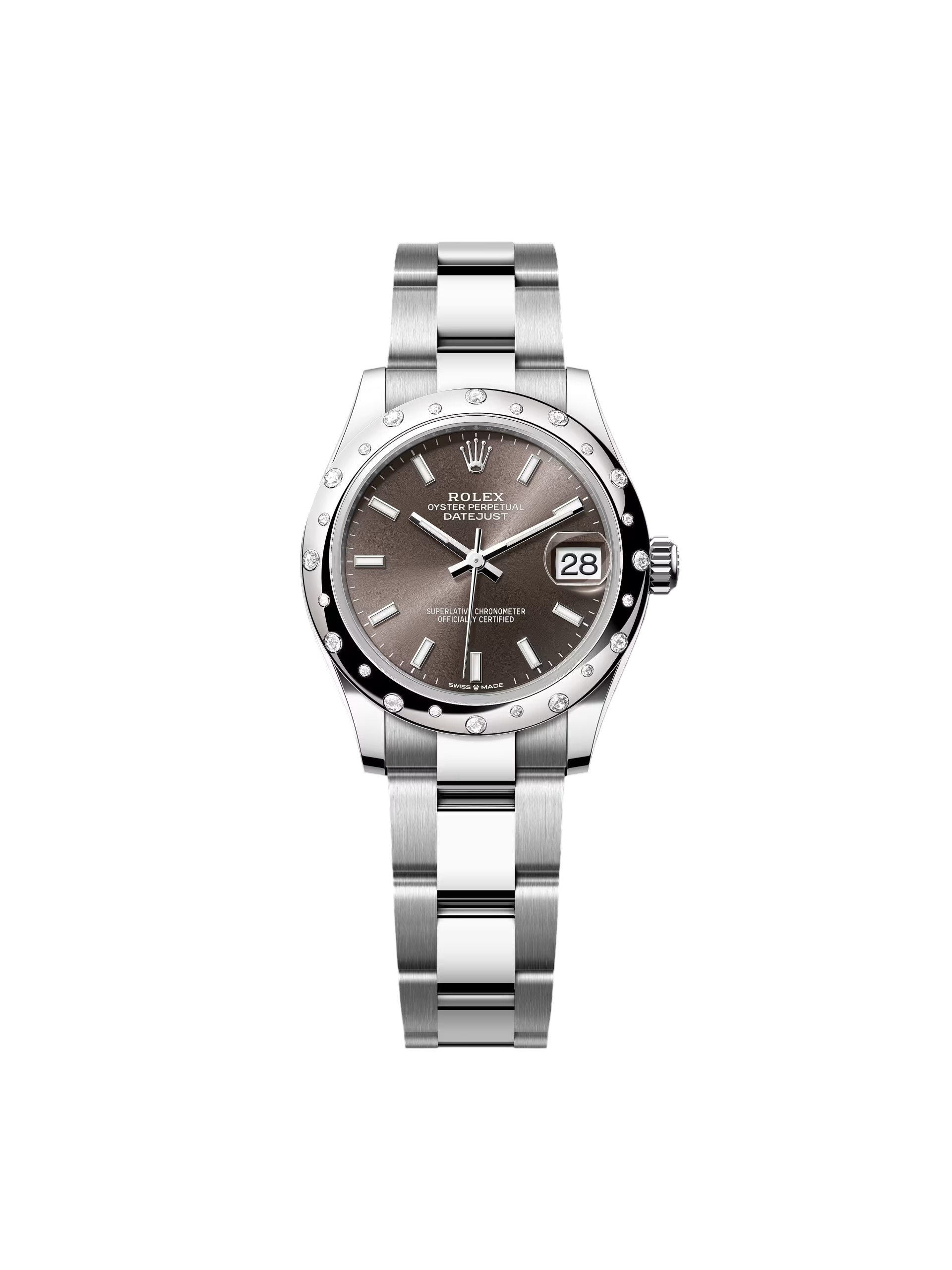 Rolex Datejust m278344 Dark Grey Dial 31mm Domed Diamond