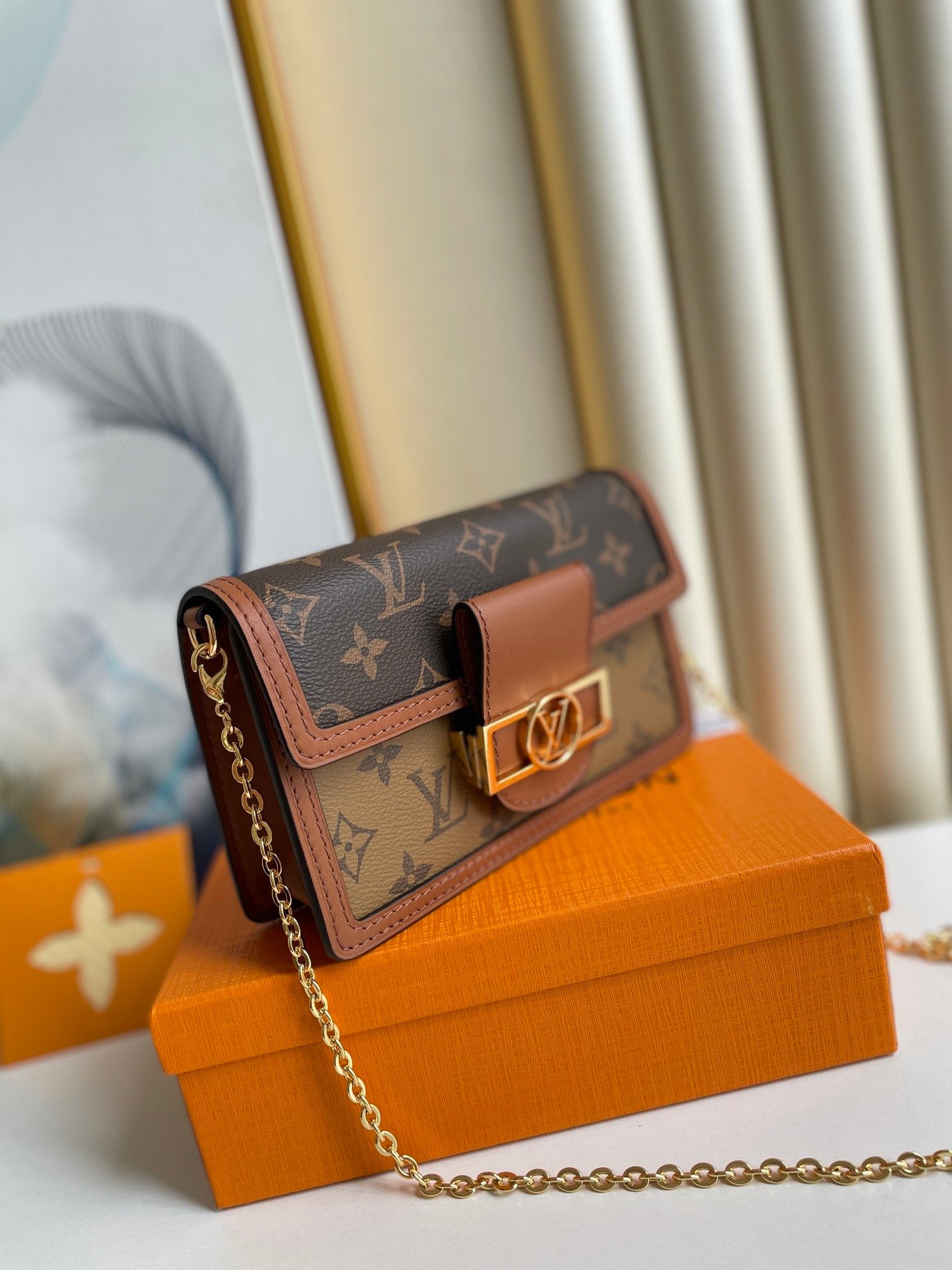 Louis Vuitton Dauphine Chain Wallet 18Cm