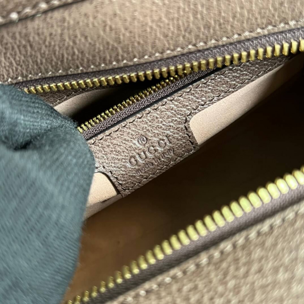 Gucci Ophidia Small Tote With Web Brown