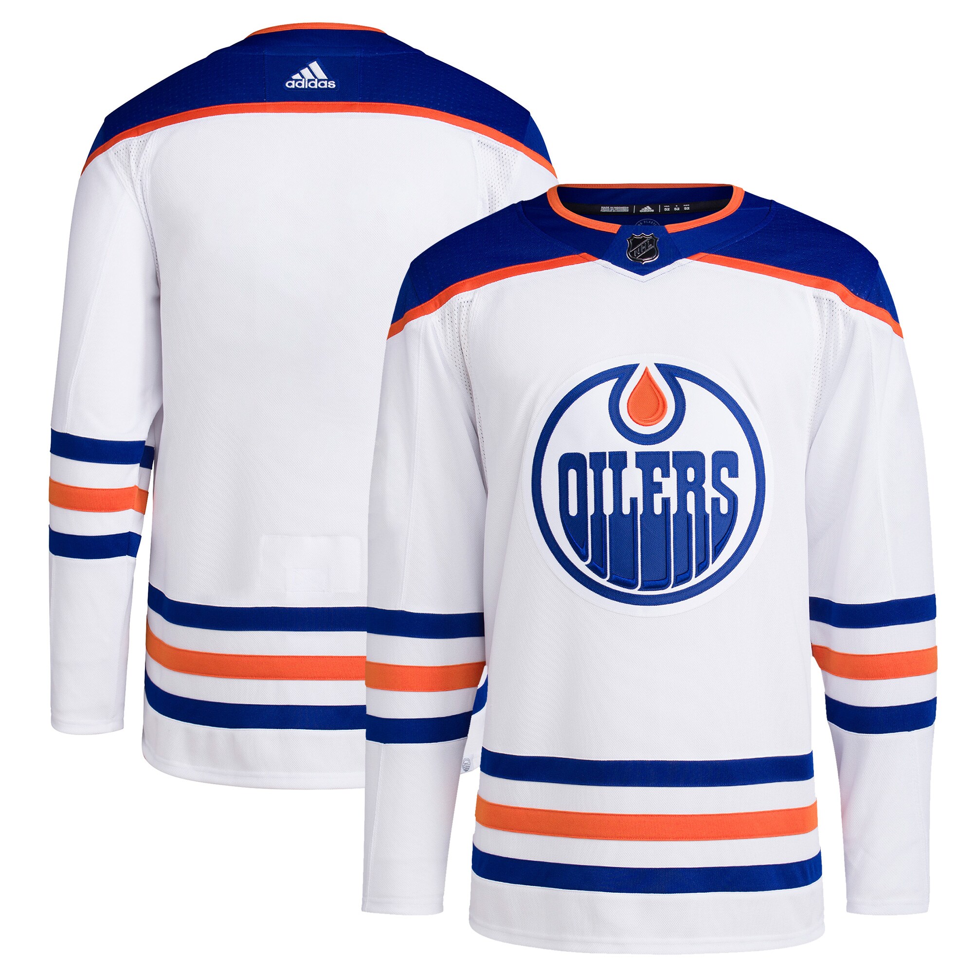 Edmonton Oilers adidas Men’s Away Primegreen Authentic Blank Jersey – White