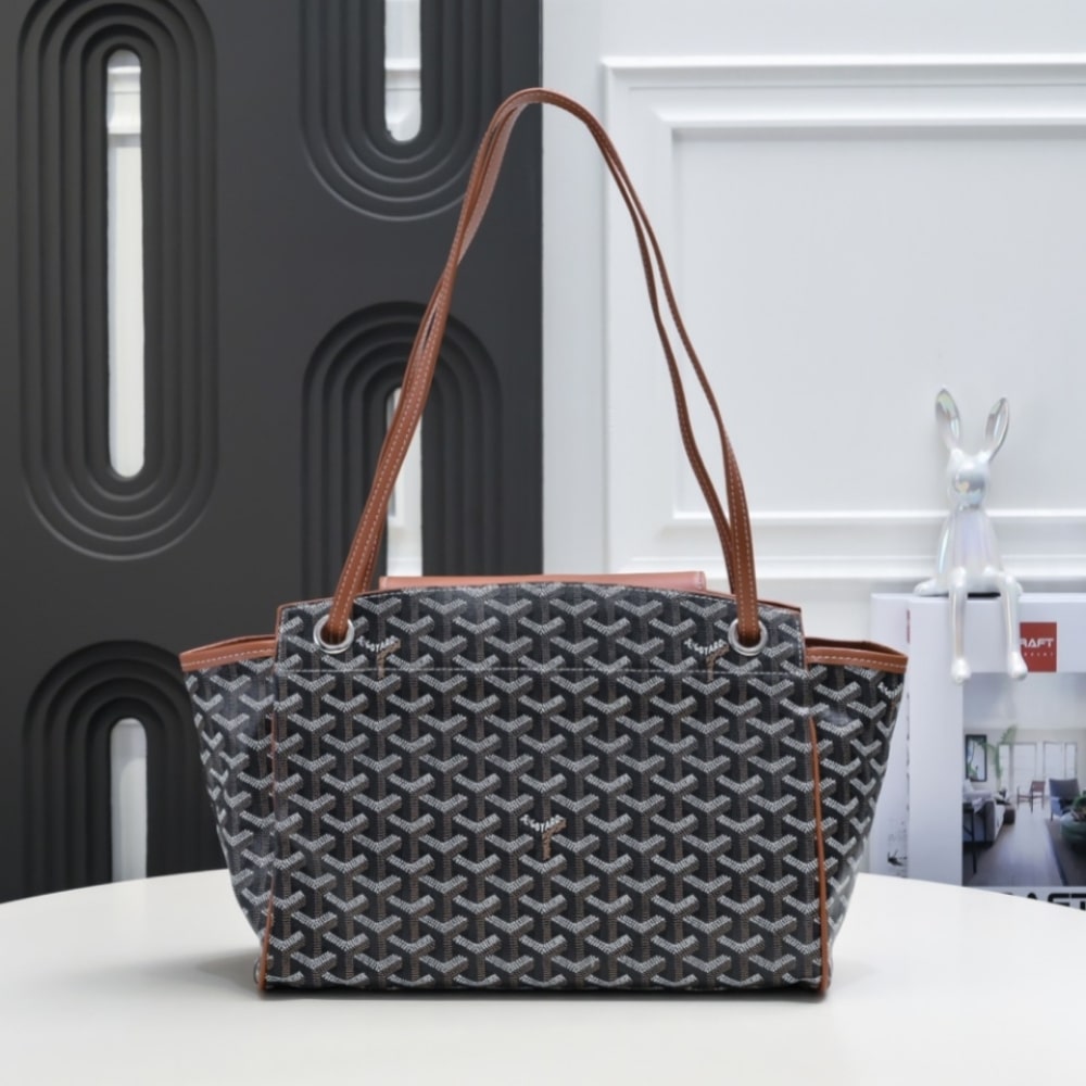 GOYARD ROUETTE SOUPLE BAG BLACK AND TAN 31CM