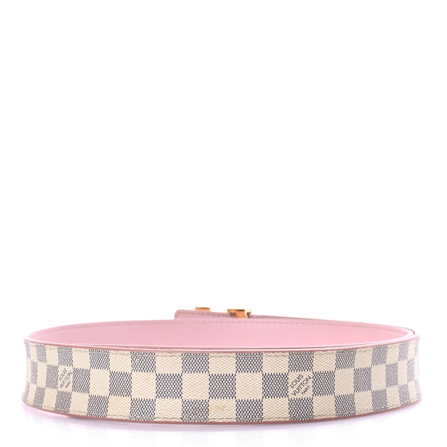 Damier Azur 30mm LV Initiales Reversible Belt 80 32 Pink