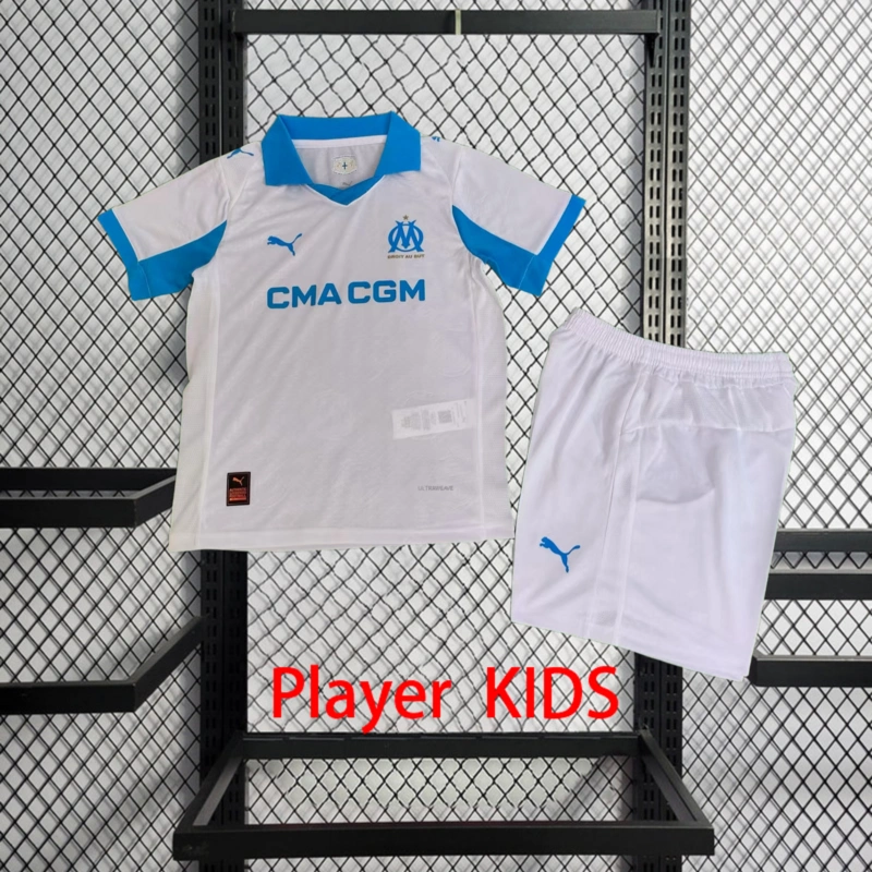 Player 2025-26 Marseille OM Home Kids football jersey Player KIDS