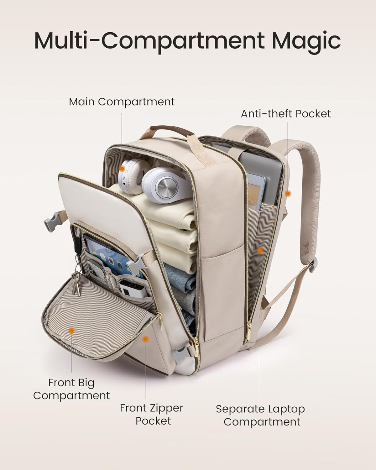 40L Travel Backpack for Women & Men