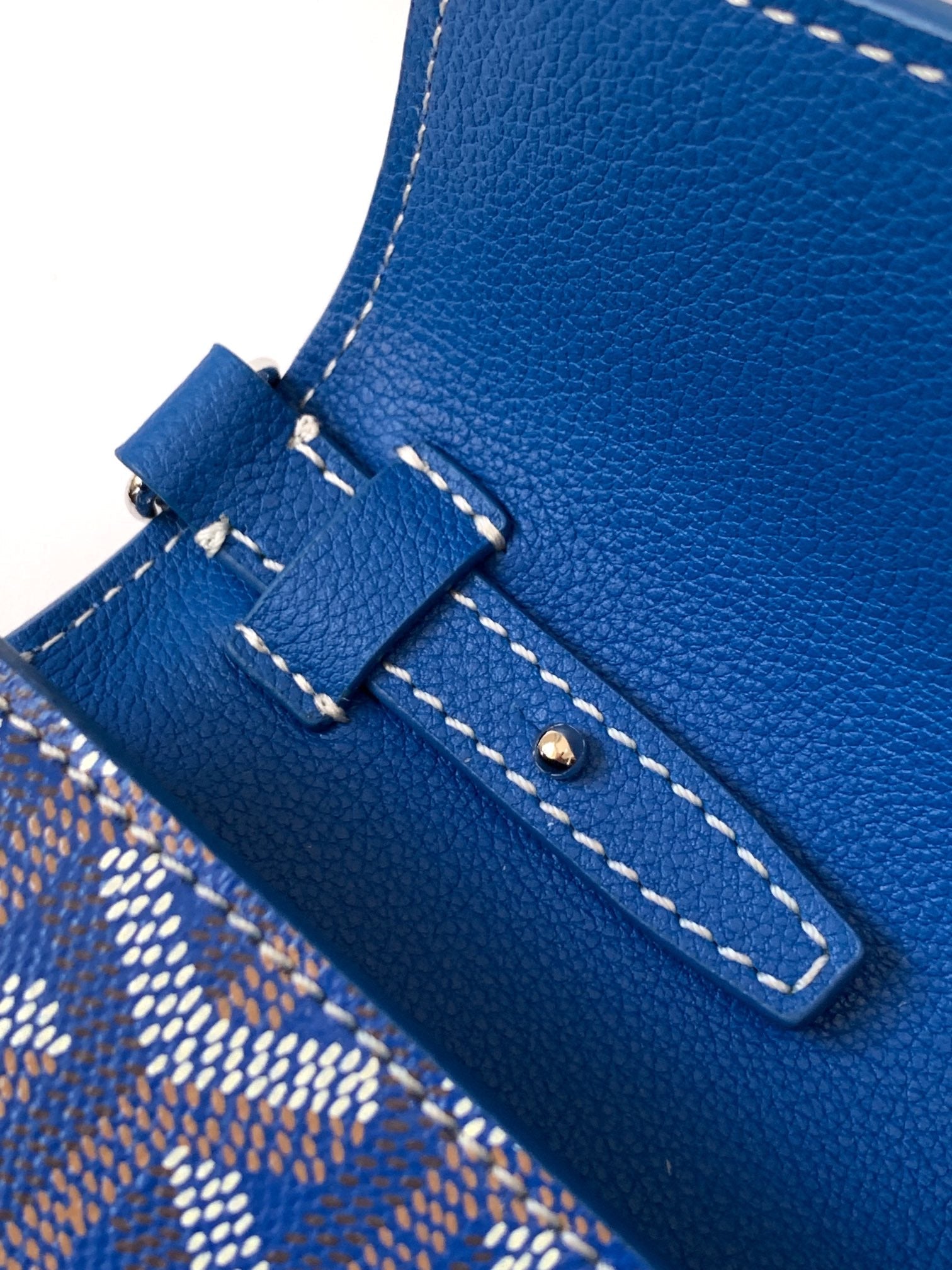 Goyard Chypre Wallet-Pouch 21 Cm Sapphire Blue Goyardine Canvas And Calfskin