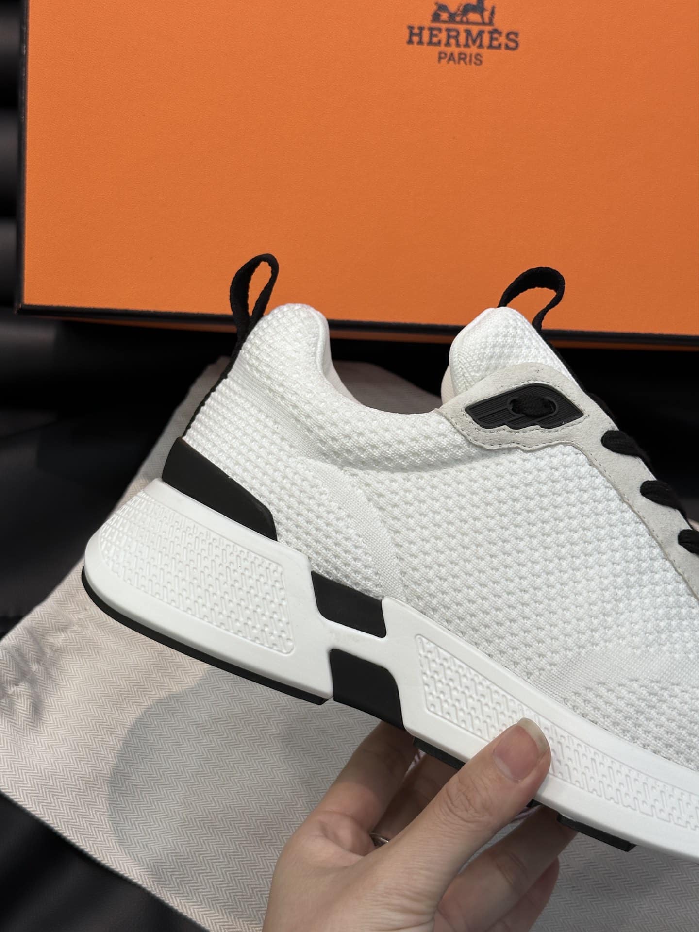 Hermes Heros Sneaker Black White H232985Zh90400