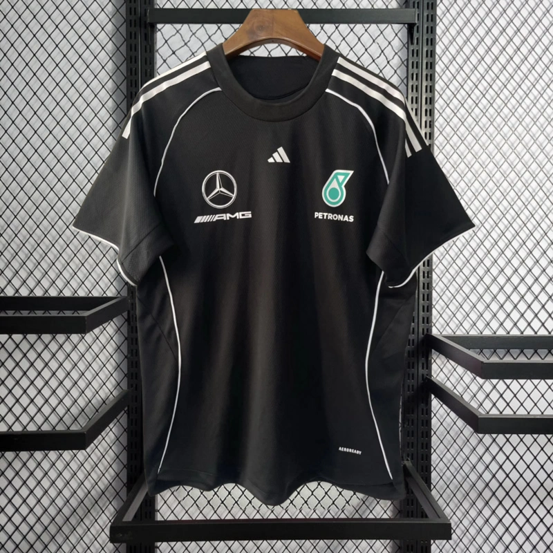 2025 F1 Mercedes Benz Black T-shirt Racing Suit