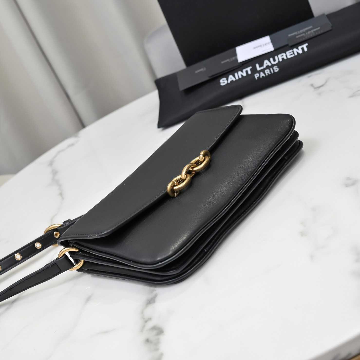 Saint Laurent Le Maillon Satchel In Smooth Leather Black