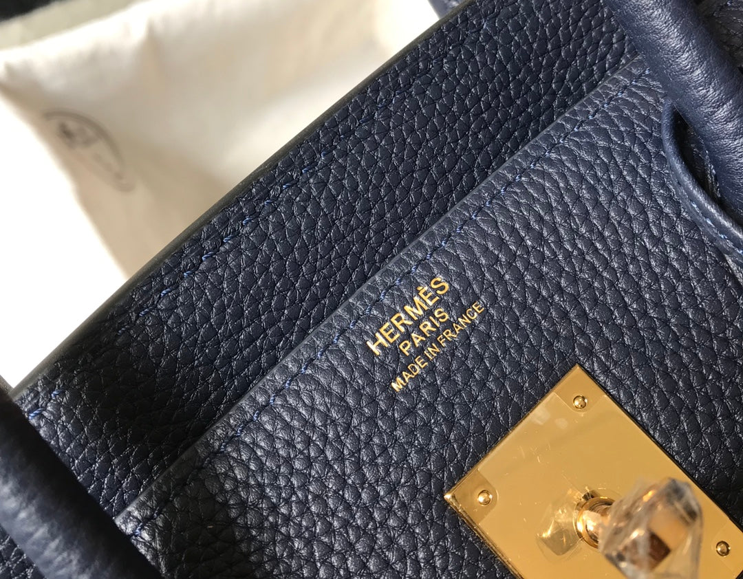 Hermes Birkin 35Cm Navy Togo Leather Gold Hardware