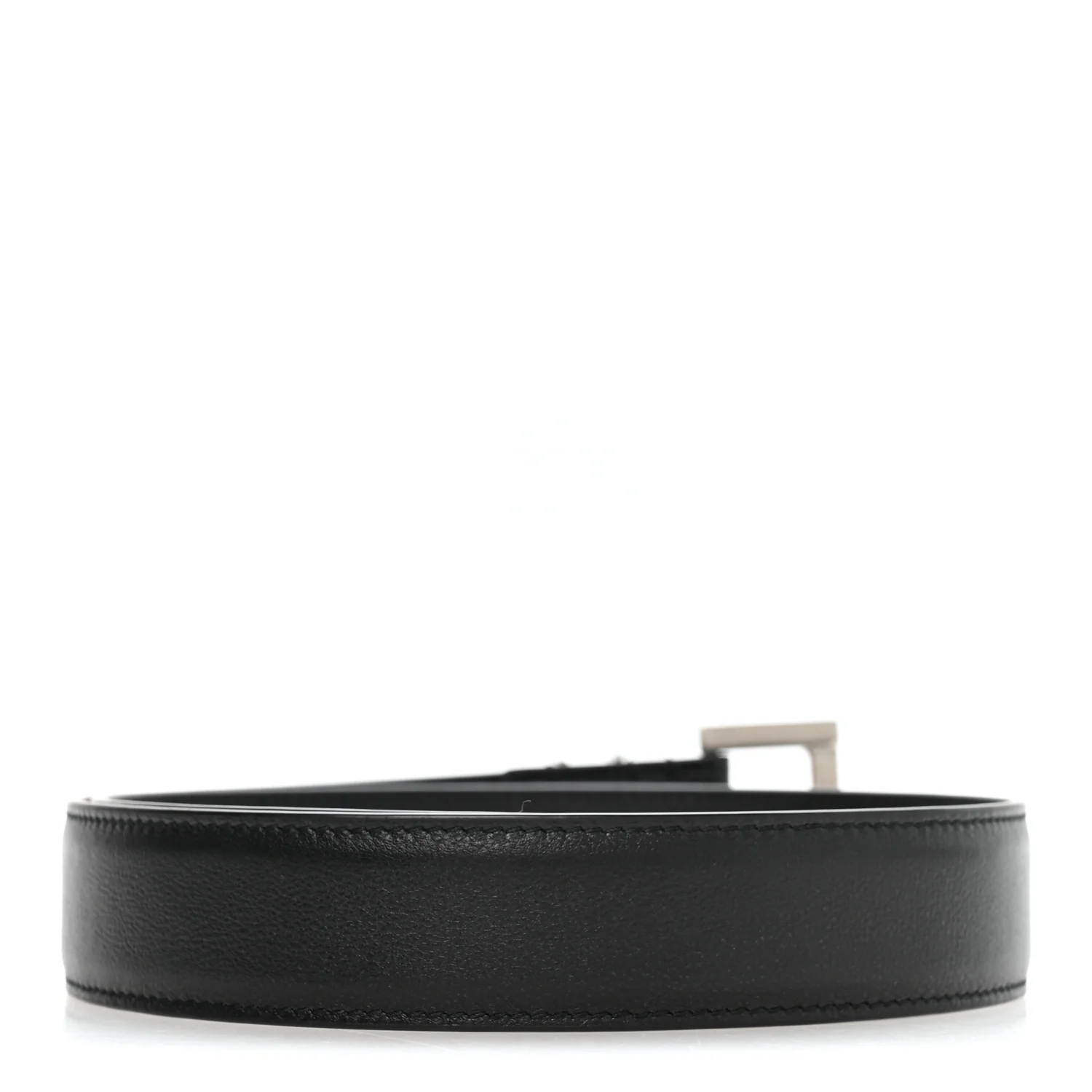 Smooth Calfskin Monogram Square Buckle Belt 65 26 Black