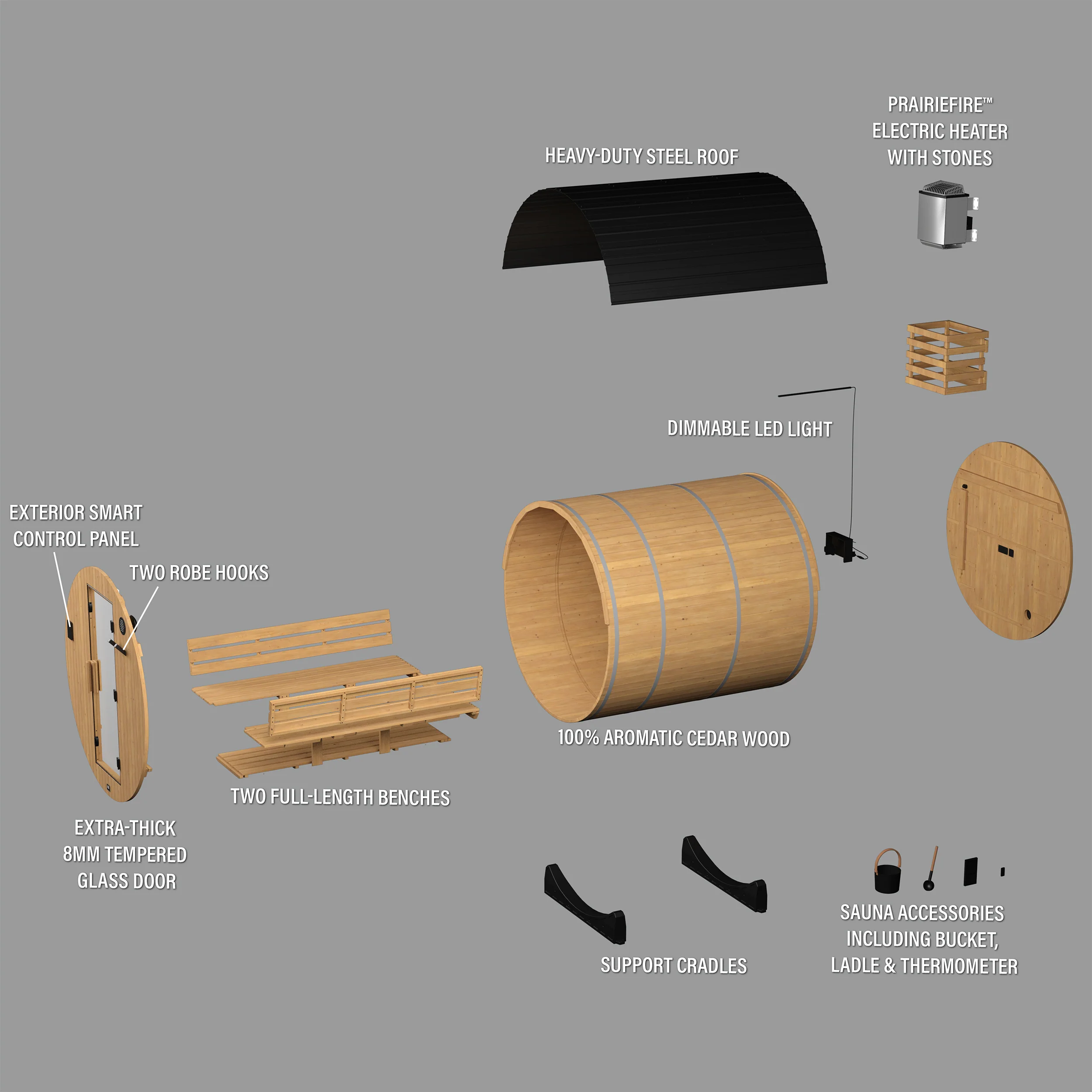 Paxton Outdoor Barrel Sauna �?4-6 Person