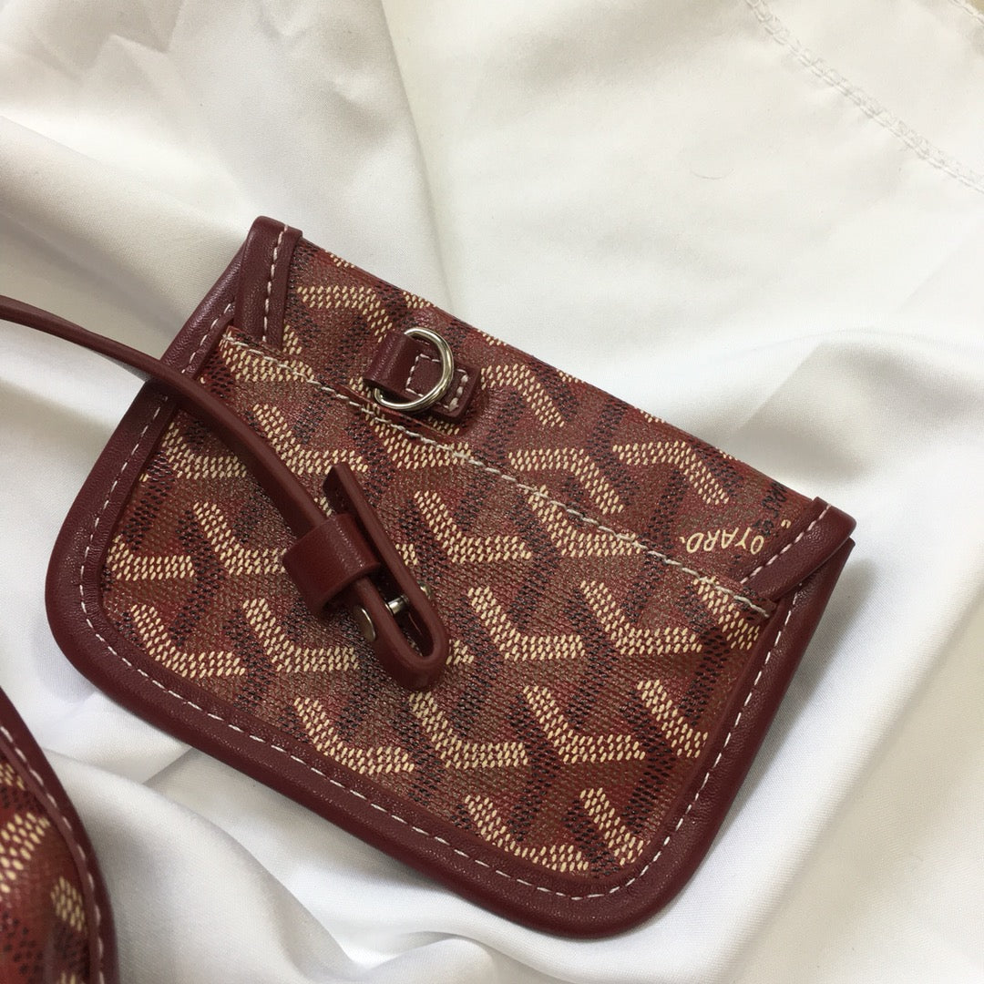 Goyard Anjou Mini Bag 20cm Burgundy Canvas