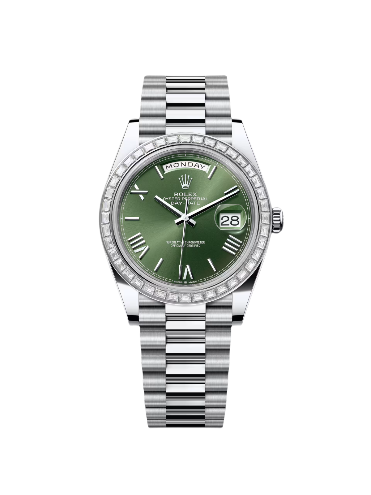 【Super Clone】RLX Day-Date 40mm 228396TBR-0020 Green Roman Dial
