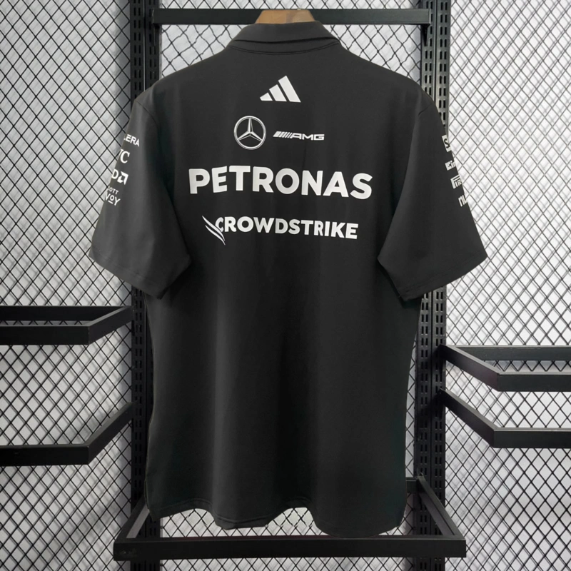 2025 F1 Mercedes Benz black polo Racing Suit