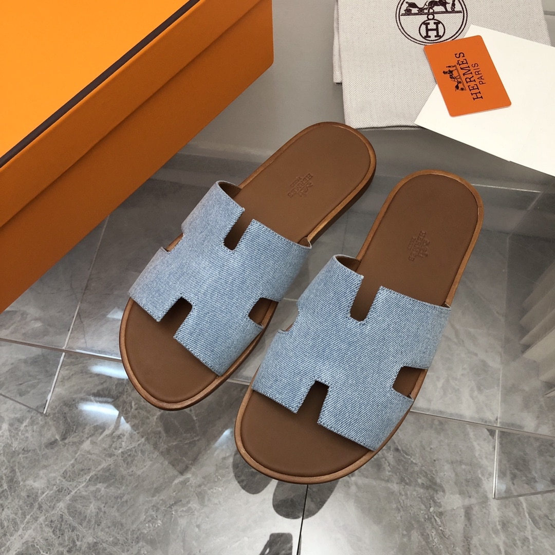Hermes Izmir Sandal Bleu Clair
