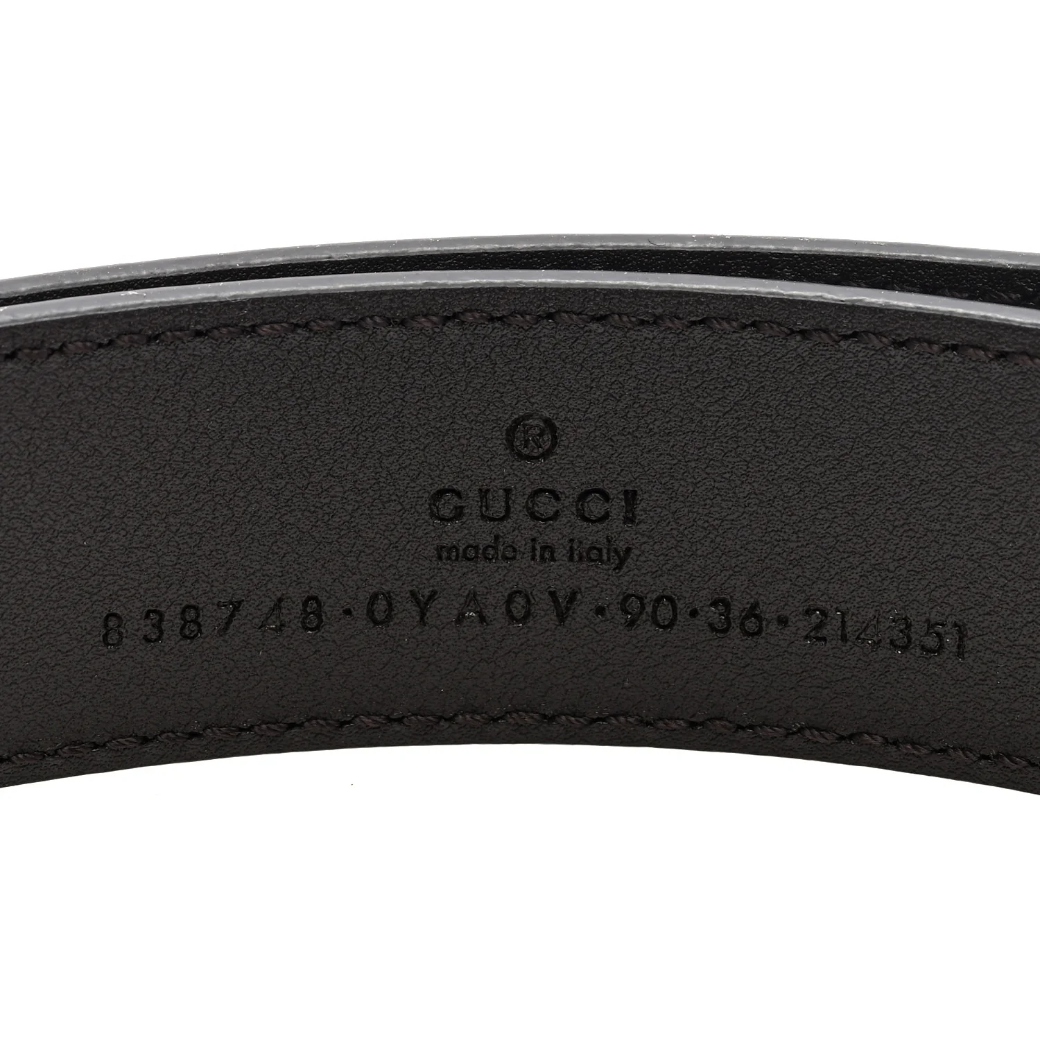 Plutone Calfskin Plaque GG 30mm Belt 90 36 Cocoa