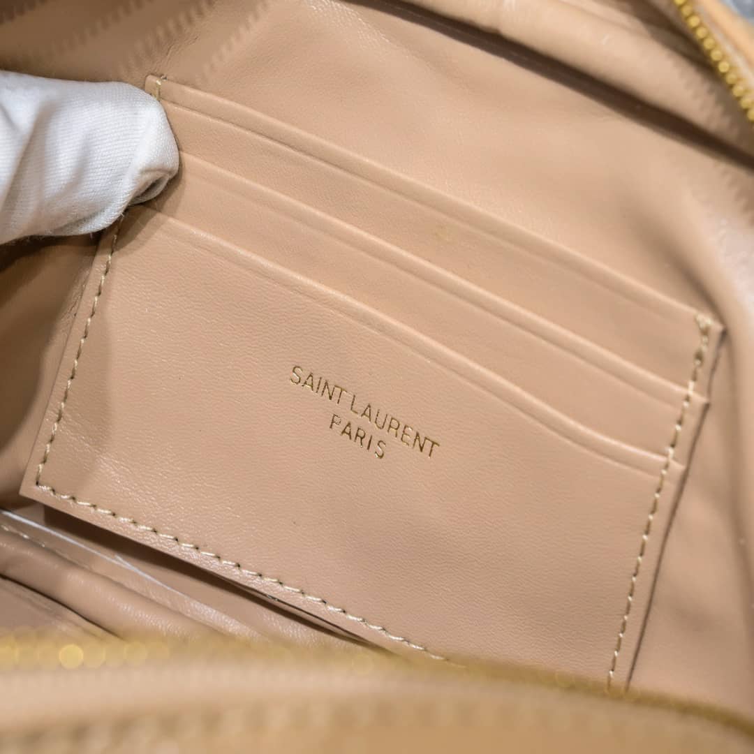 Saint Laurent Lou Camera Bag In Quilted Leather Beige 18Cm