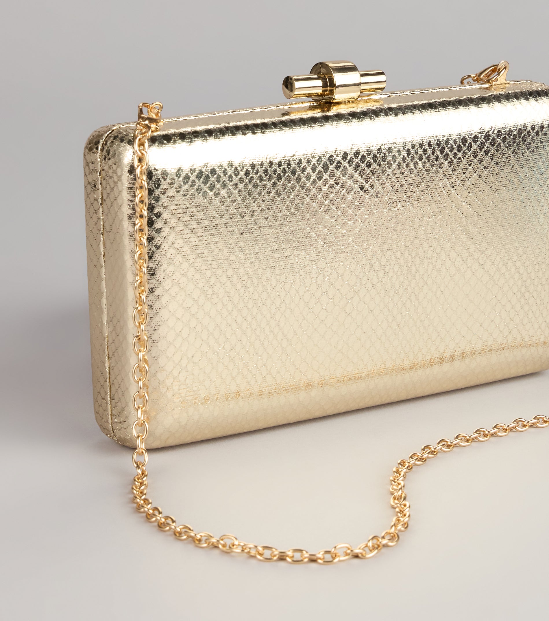Chic Plus One Metallic Snake Clutch