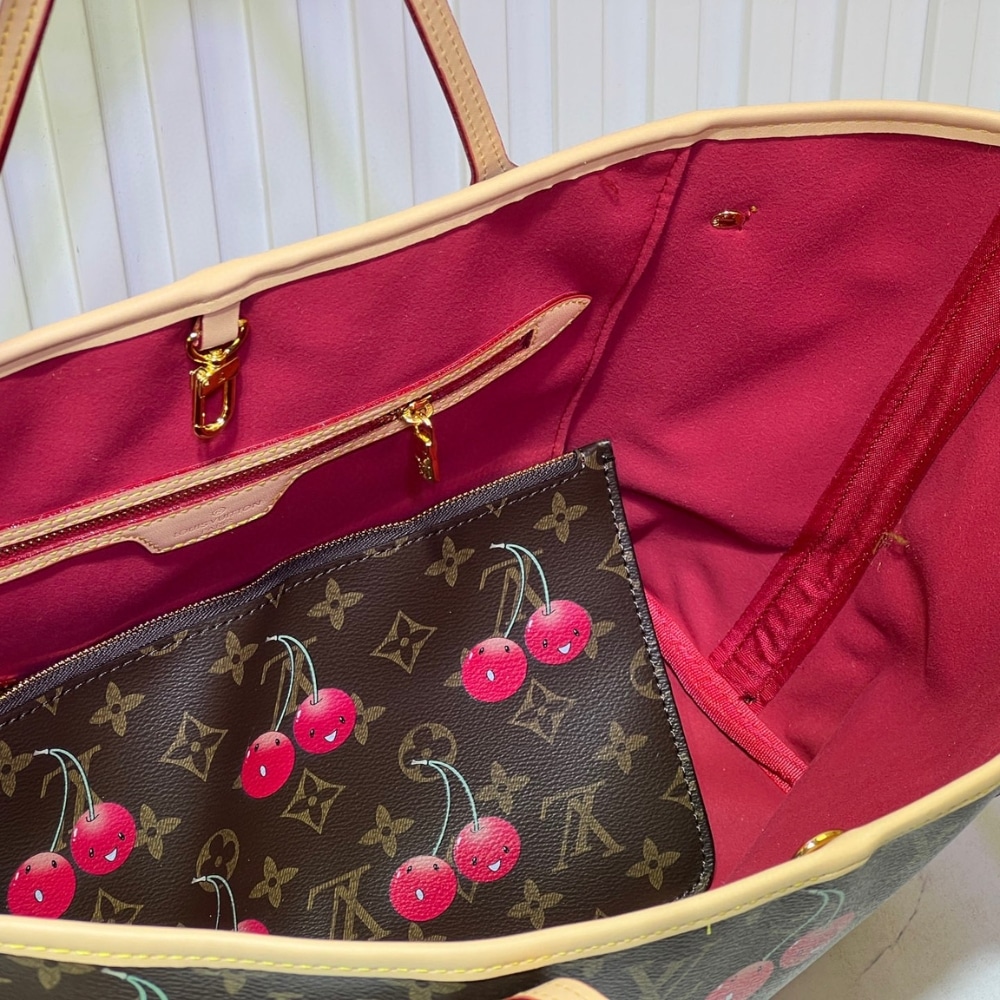 Louis Vuitton X Takashi Murakami Monogram Cerise Neverfull MM Brown 31Cm M13263