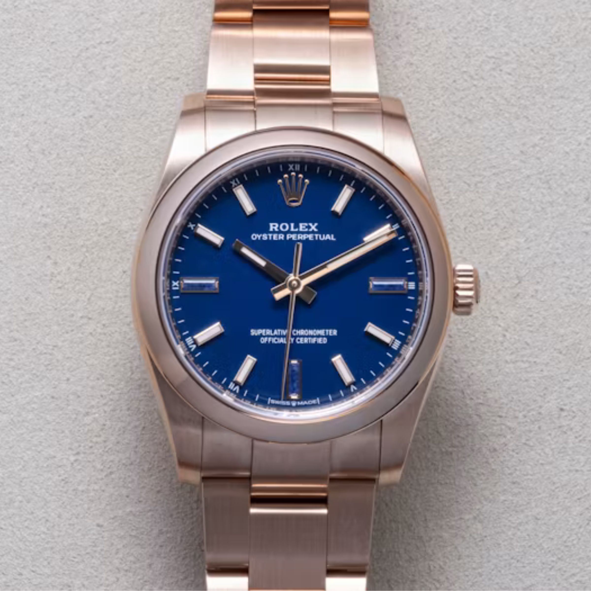 [Superclone] Rolex Oyster Perpetual 34mm Blue Stone Dial Oyster 124205