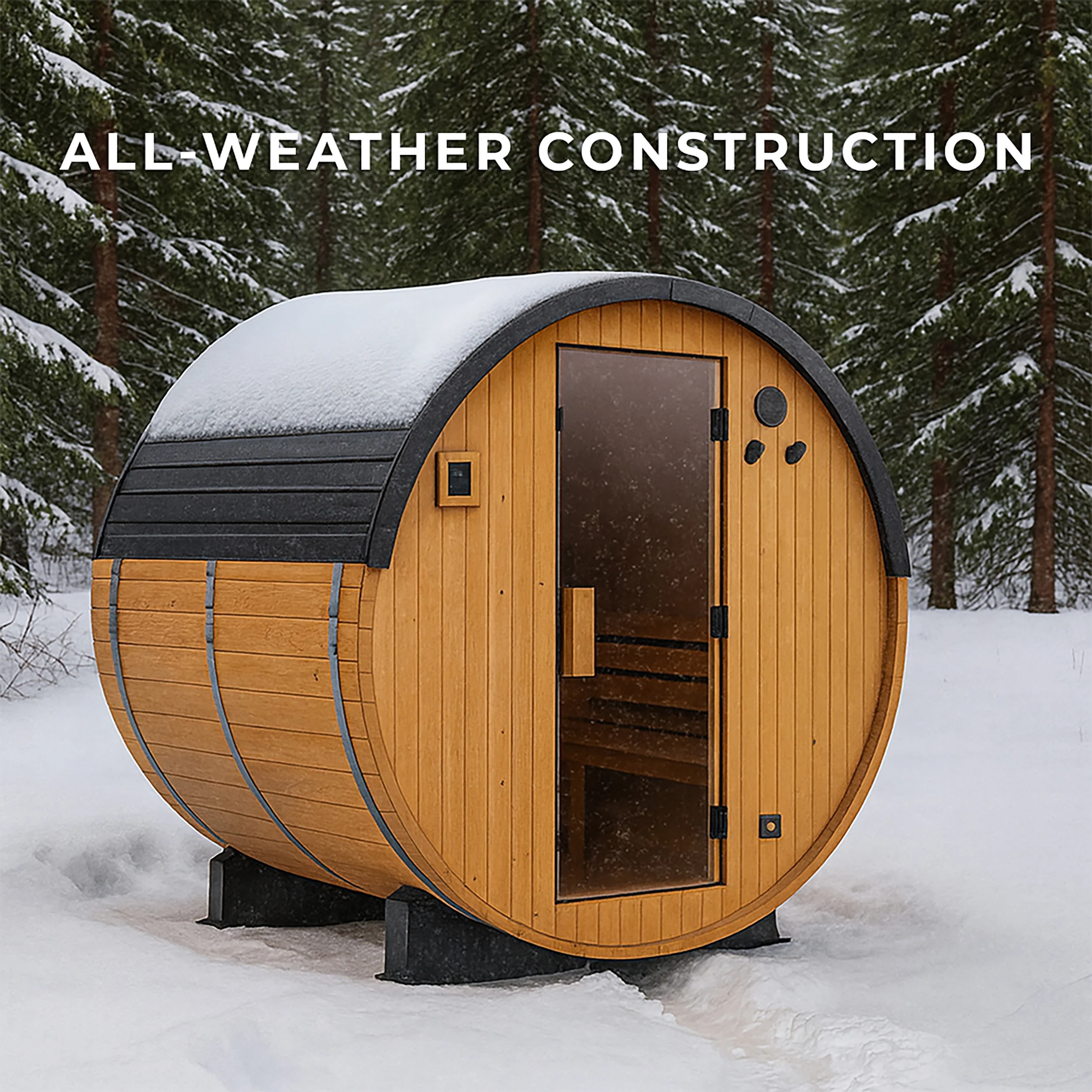 Paxton Outdoor Barrel Sauna �?2-4 Person