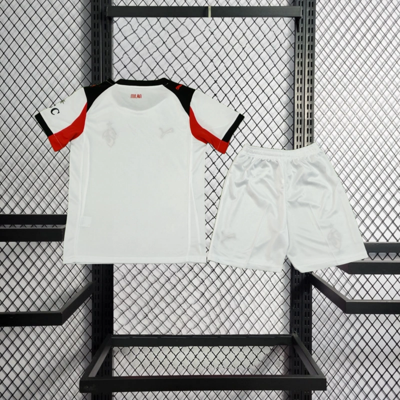 2025-26 AC Milan White Away Kids Football jersey