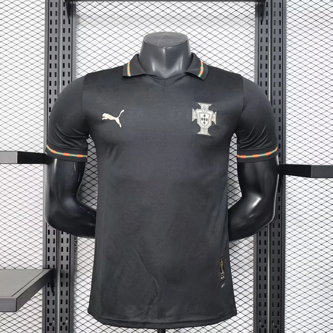World Cup 2026 Portugal Team Away Football Jersey Player Version Black
