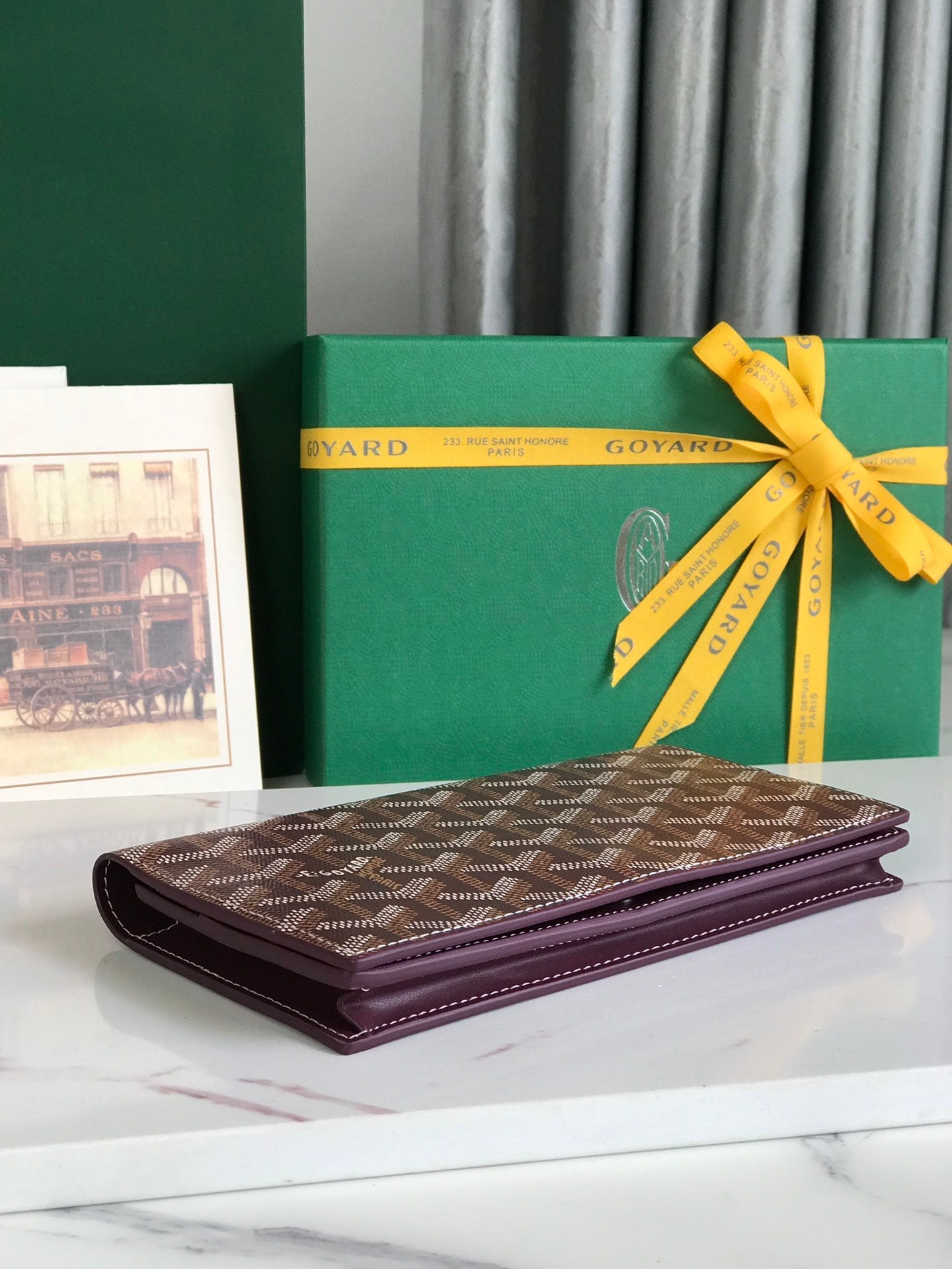 Goyard Richelieu Wallet 19 Cm Wine Red Goyardine Canvas