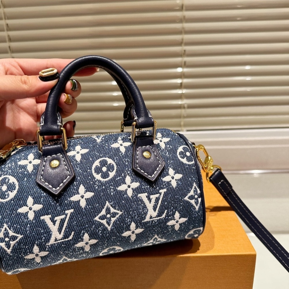 Louis Vuitton Nano Speedy Denim Blue 17Cm M81168