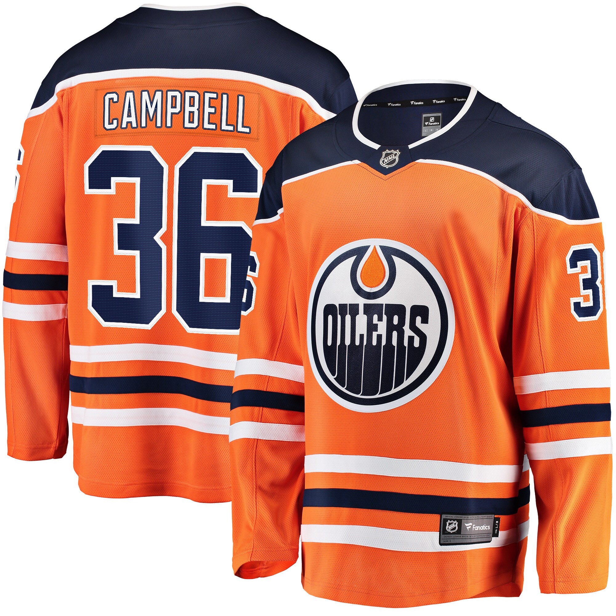 Jack Campbell Edmonton Oilers Fanatics Home Breakaway Player Jersey – Orange