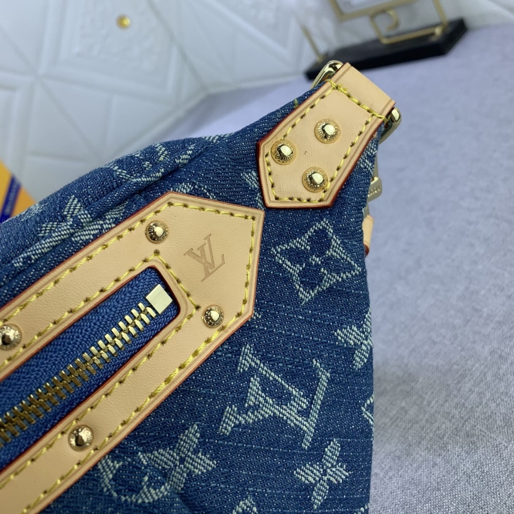 Louis Vuitton Bumbag High Rise Denim Blue 38Cm M46837