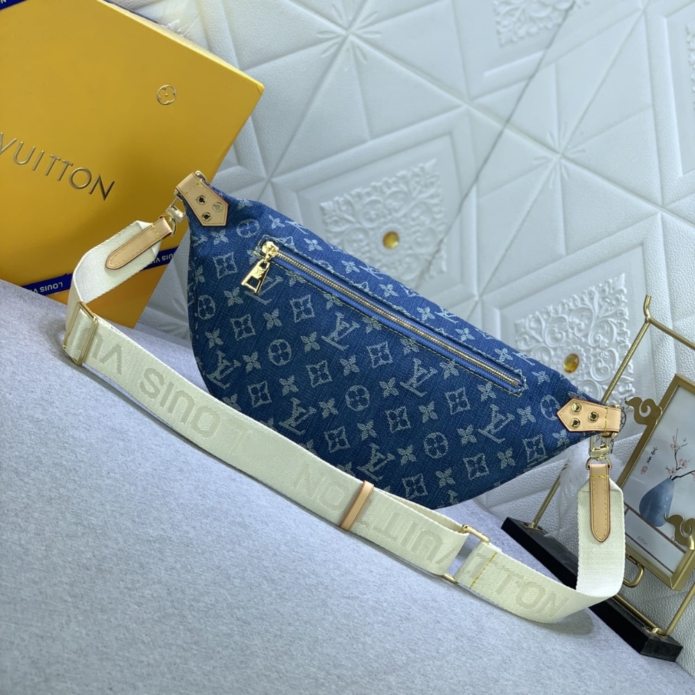 Louis Vuitton Bumbag High Rise Denim Blue 38Cm M46837