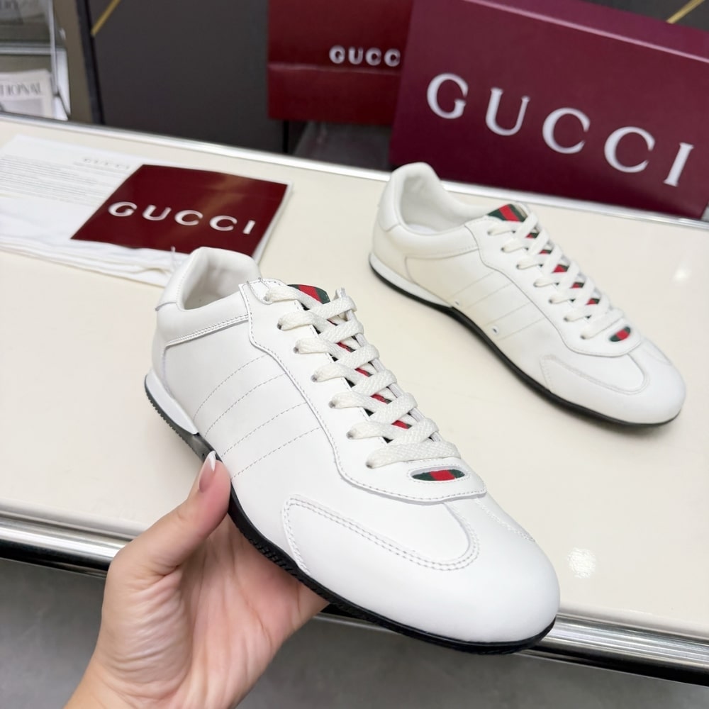Gucci Men Shift Trainers White Leather 857018 Aafuh 9245
