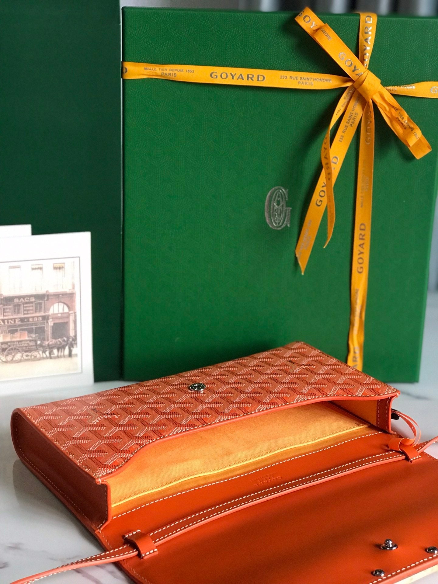 Goyard Monte-Carlo Pm Clutch 25cm Orange Goyardine Canvas