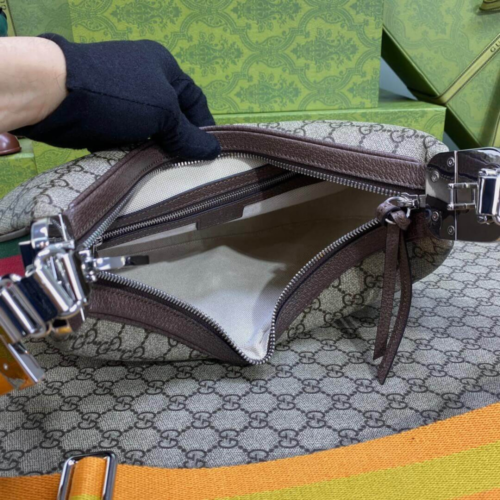 Gucci GG Supreme Attache Medium Shoulder Bag Coffee