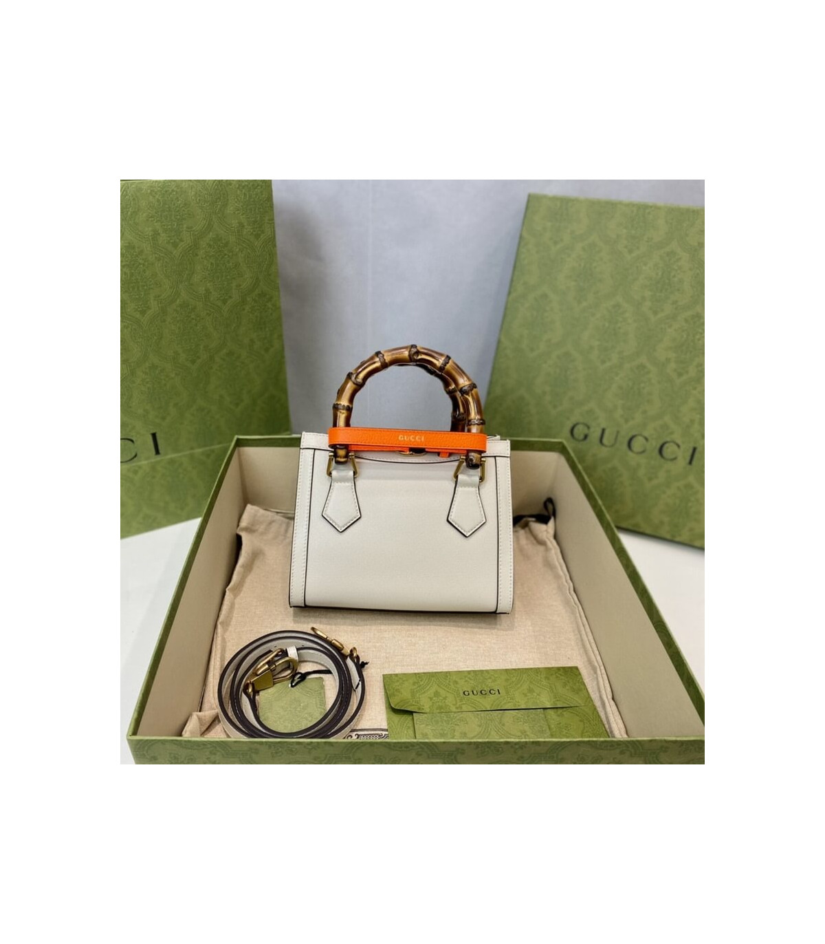 Gucci Diana Mini Tote Bag White