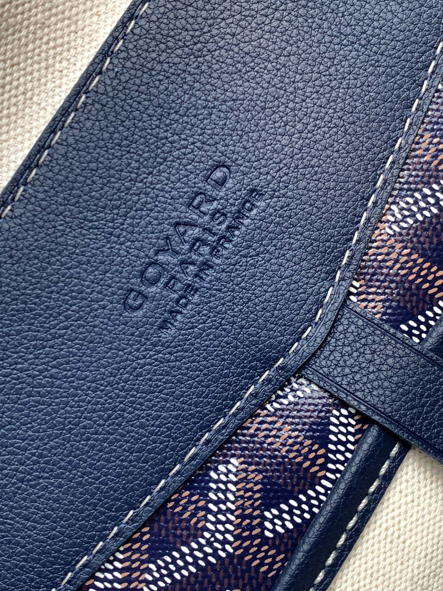 Goyard Cisalpin Document Case 39 Cm Navy Blue Goyardine Canvas And Calfskin