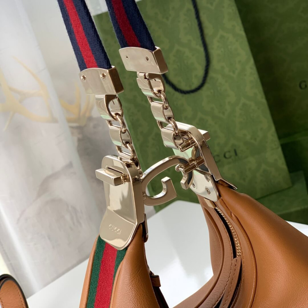 Gucci Brown Leather Attache Small Shoulder Bag 23cm