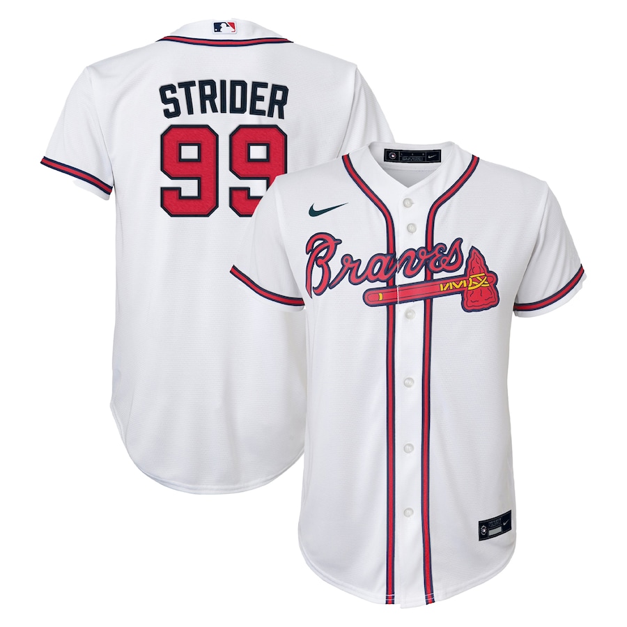 Spencer Strider Atlanta Braves Youth Home Player Jersey White