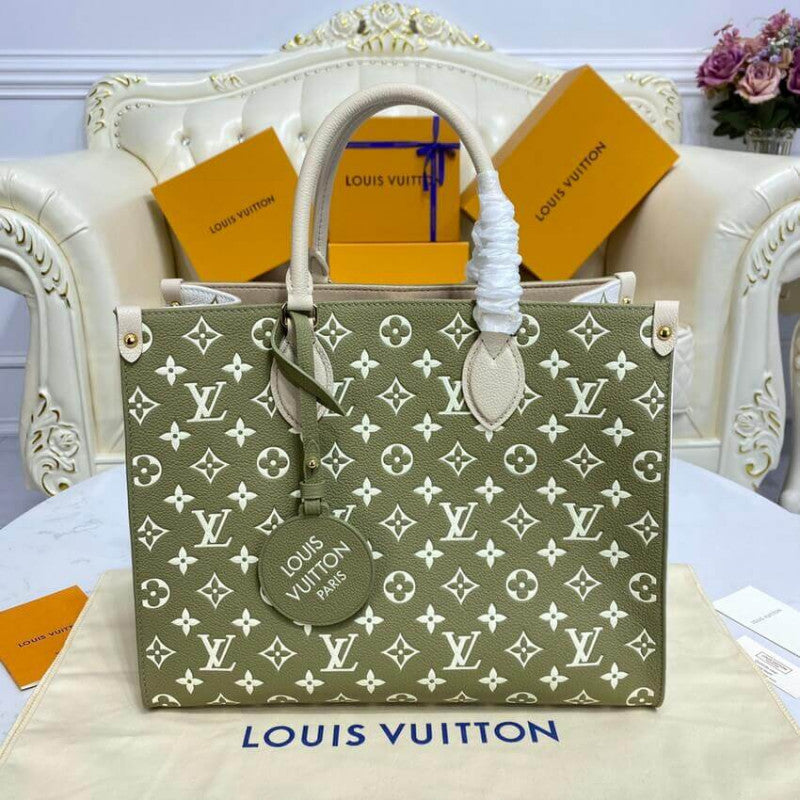 Louis Vuitton Onthego MM Tote Monogram Empreinte ‘Kaki Beige’ 35cm