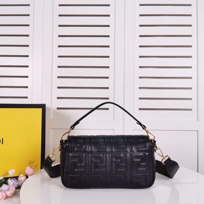 Fendi Baguette Leather Black Nappa Bag 27Cm