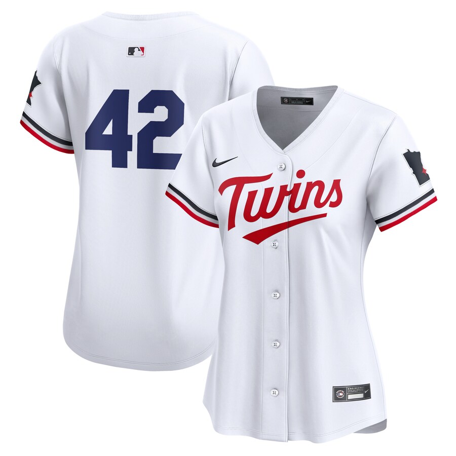 Minnesota Twins Women's 2024 Jackie Robinson Day Home Limited Jersey  White