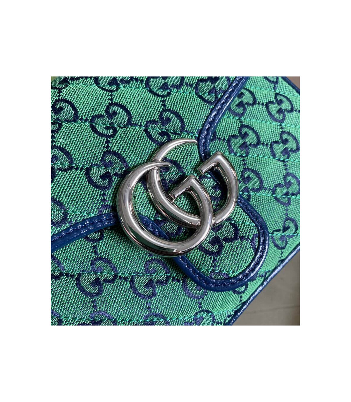 Gucci GG Marmont Multicolour Mini Top Handle Bag Green