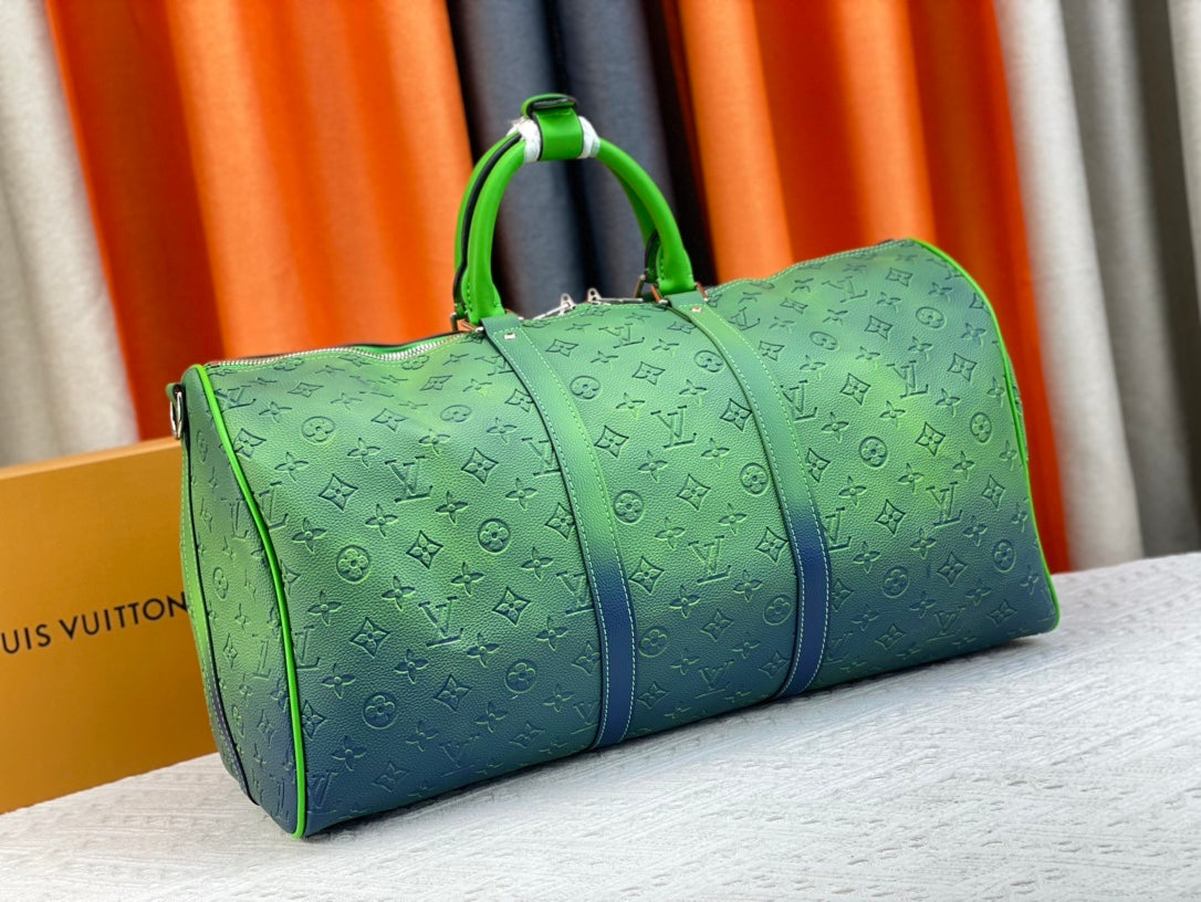 Louis Vuitton Keepall Bandouliere 50Cm Blue And Green