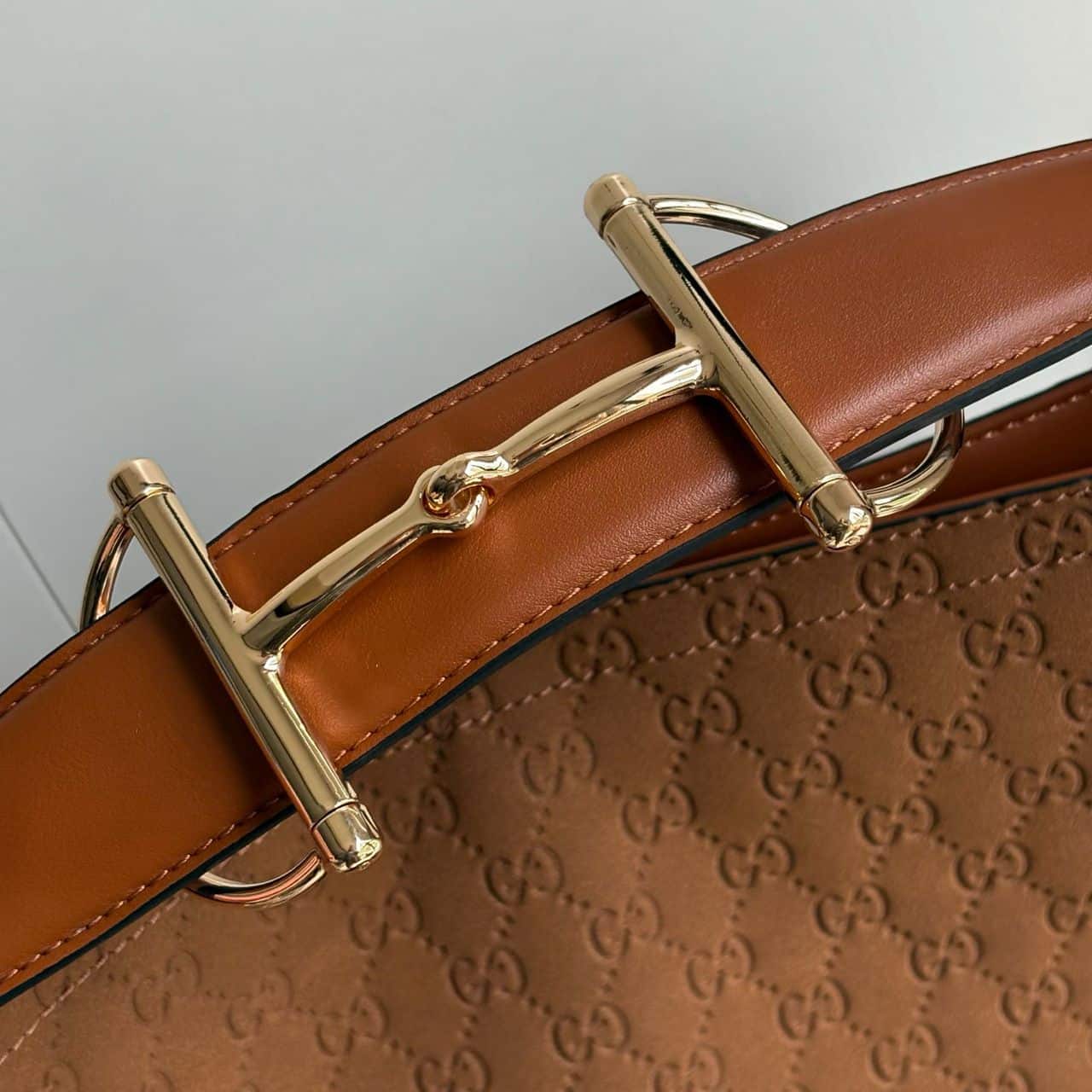 Gucci Beatrix Large Tote Bag GG Suede Bottom Brown 40Cm