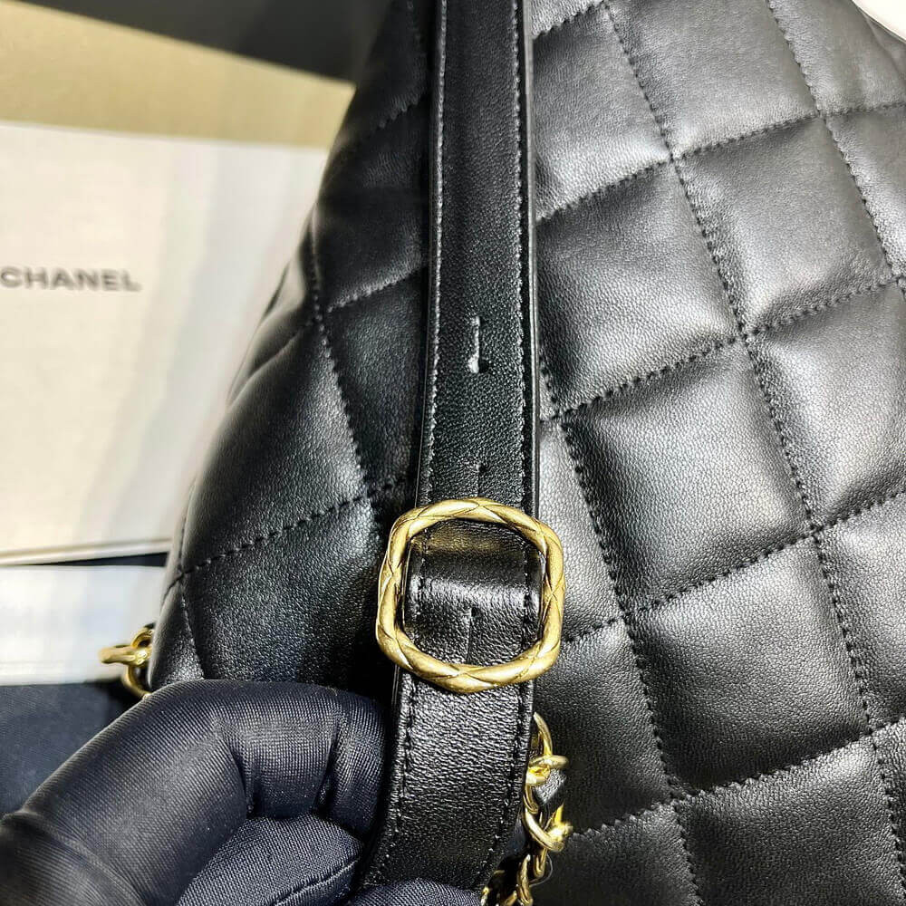 Chanel Hobo Bag in Black Lambskin