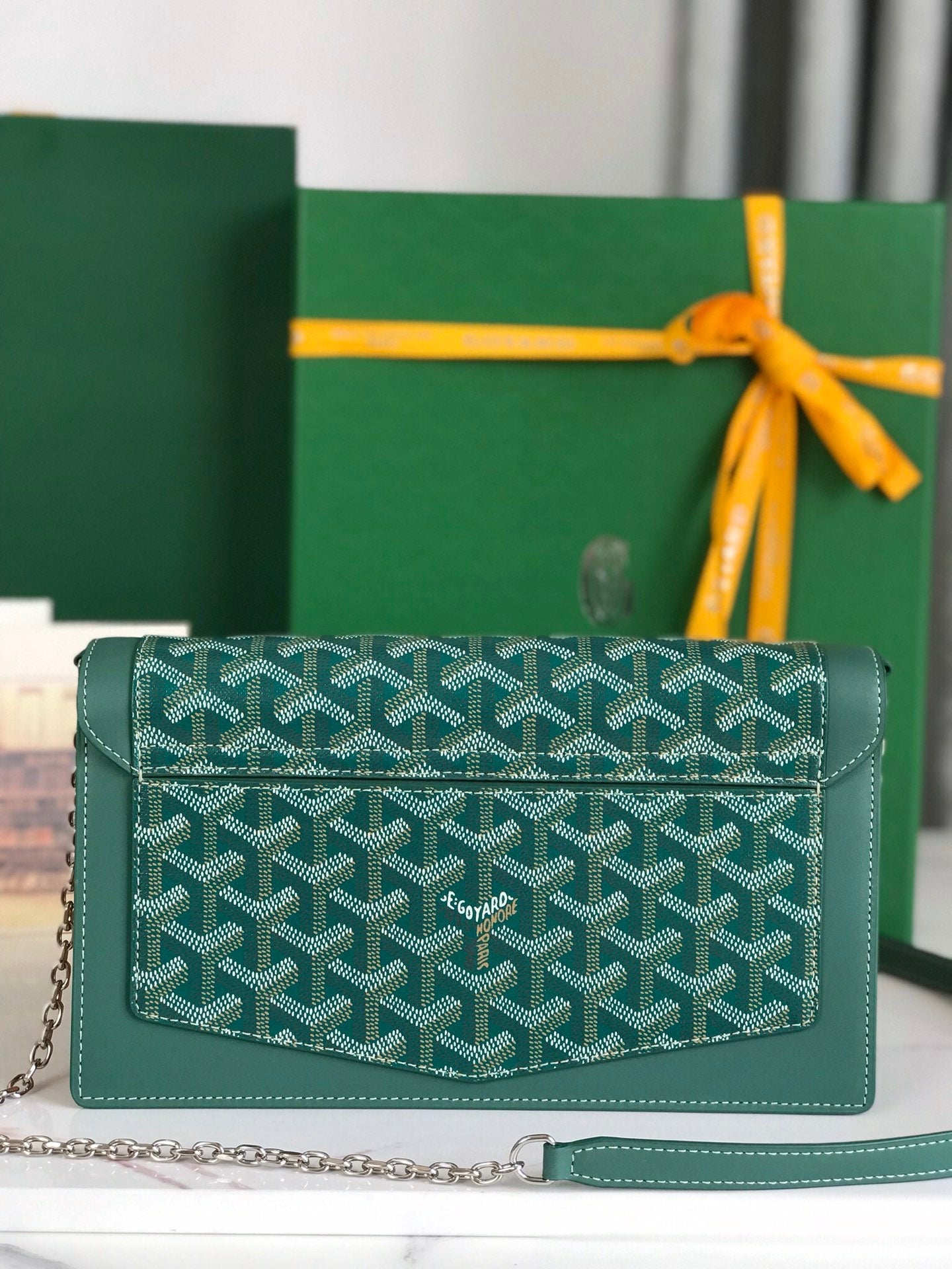 Goyard Duchesse Marie-Caroline Bag 25 Cm Green Goyardine Canvas And Smooth Calfskin