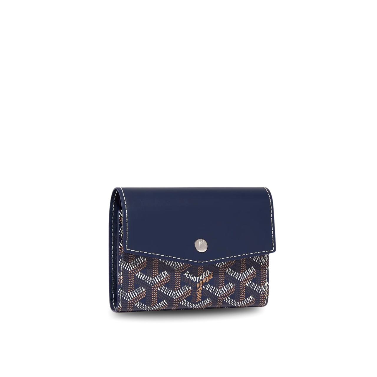 Goyard Saint-Gabriel Wallet 12 Cm Navy Blue Calfskin And Goyardine Canvas