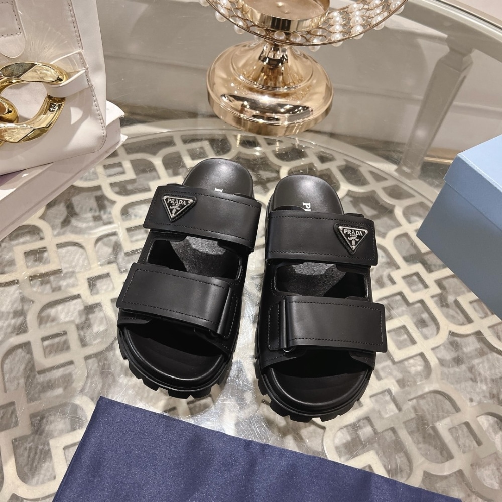 Prada Leather Strap Sandals Black 2X3129 3Lem F0002